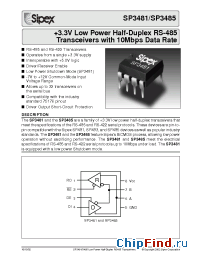 Datasheet SP3481EP manufacturer Sipex